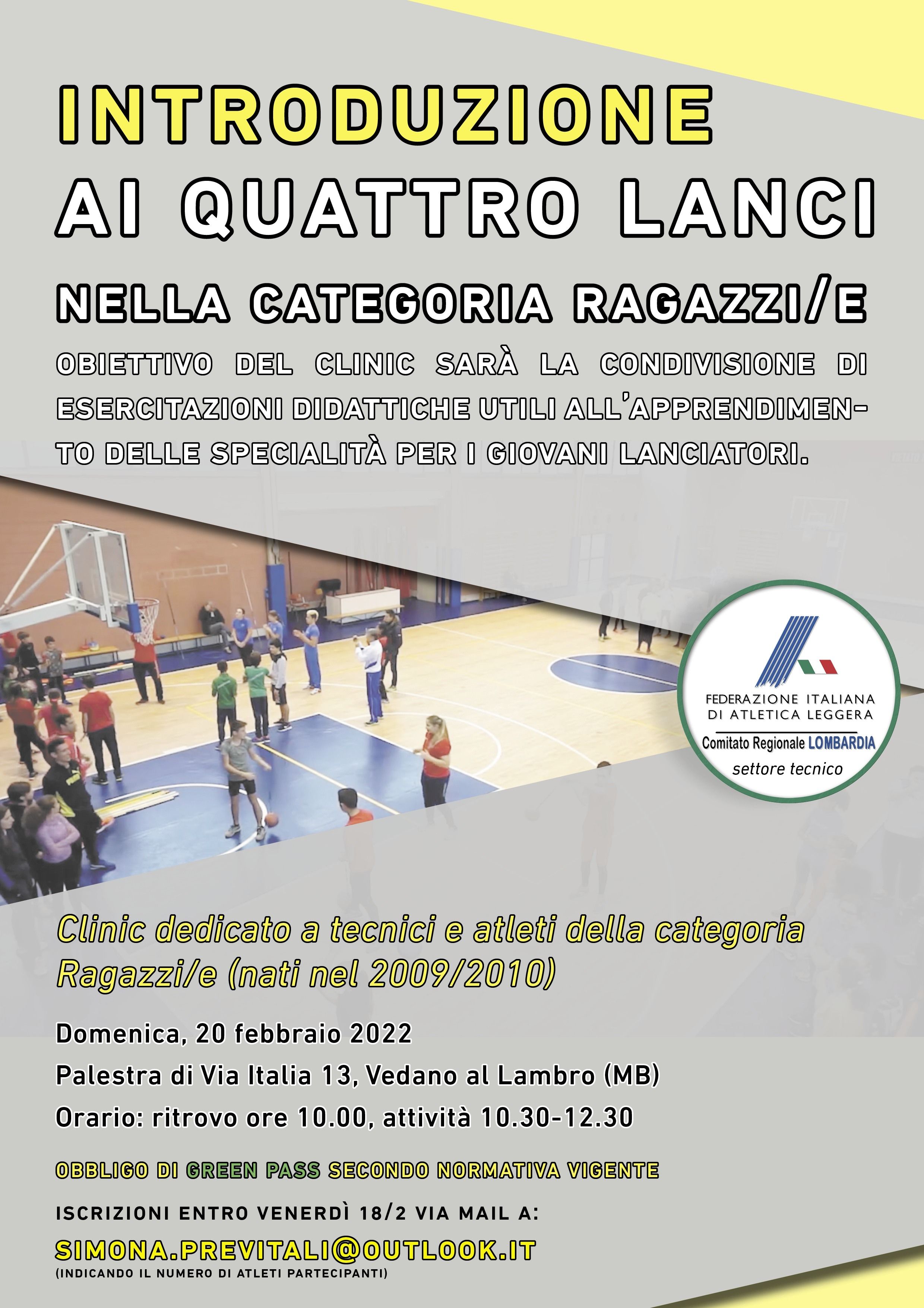 Clinic cat. ragazzi 20/02 a Vedano al Lambro