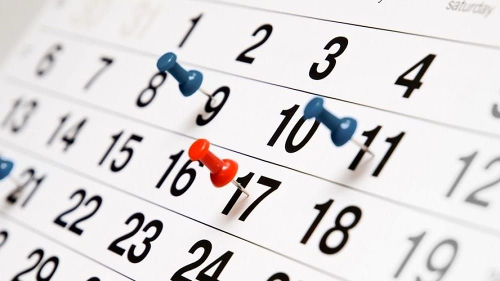 Calendario da giugno 2026
