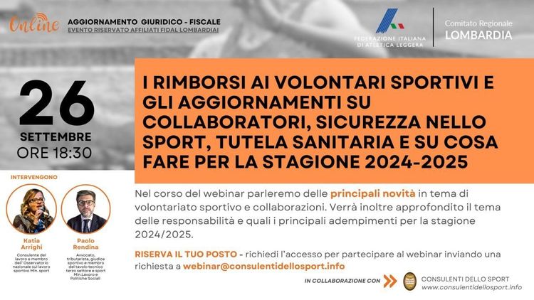 Webinar con le Società' giovedì 26 settembre 2024